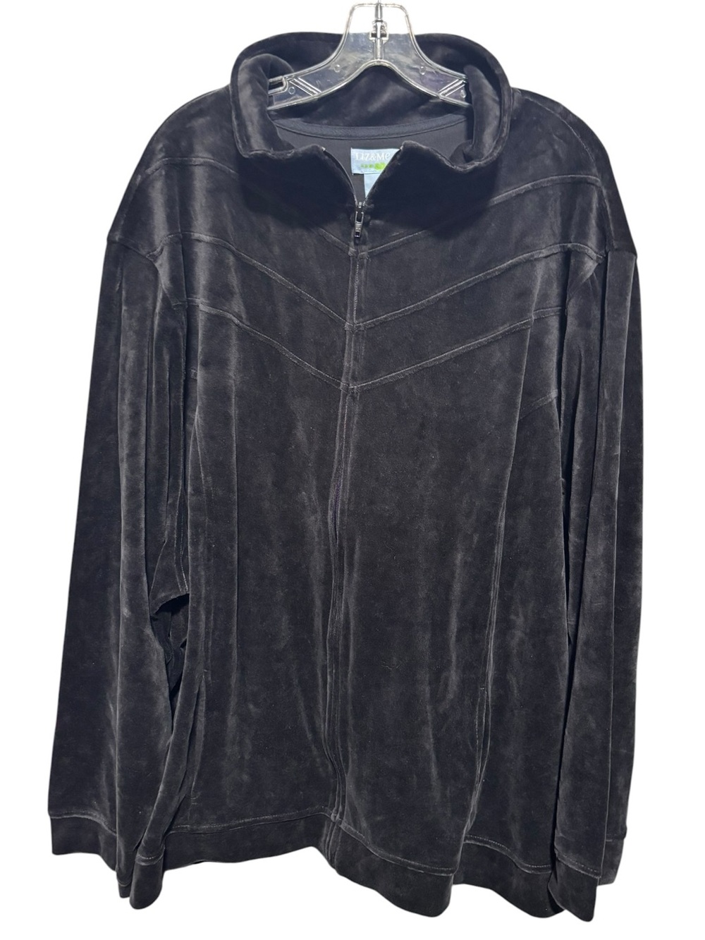 Liz & Me Black Velour Zip-Up Jacket – Size 5X – NWT - Picture 2 of 5